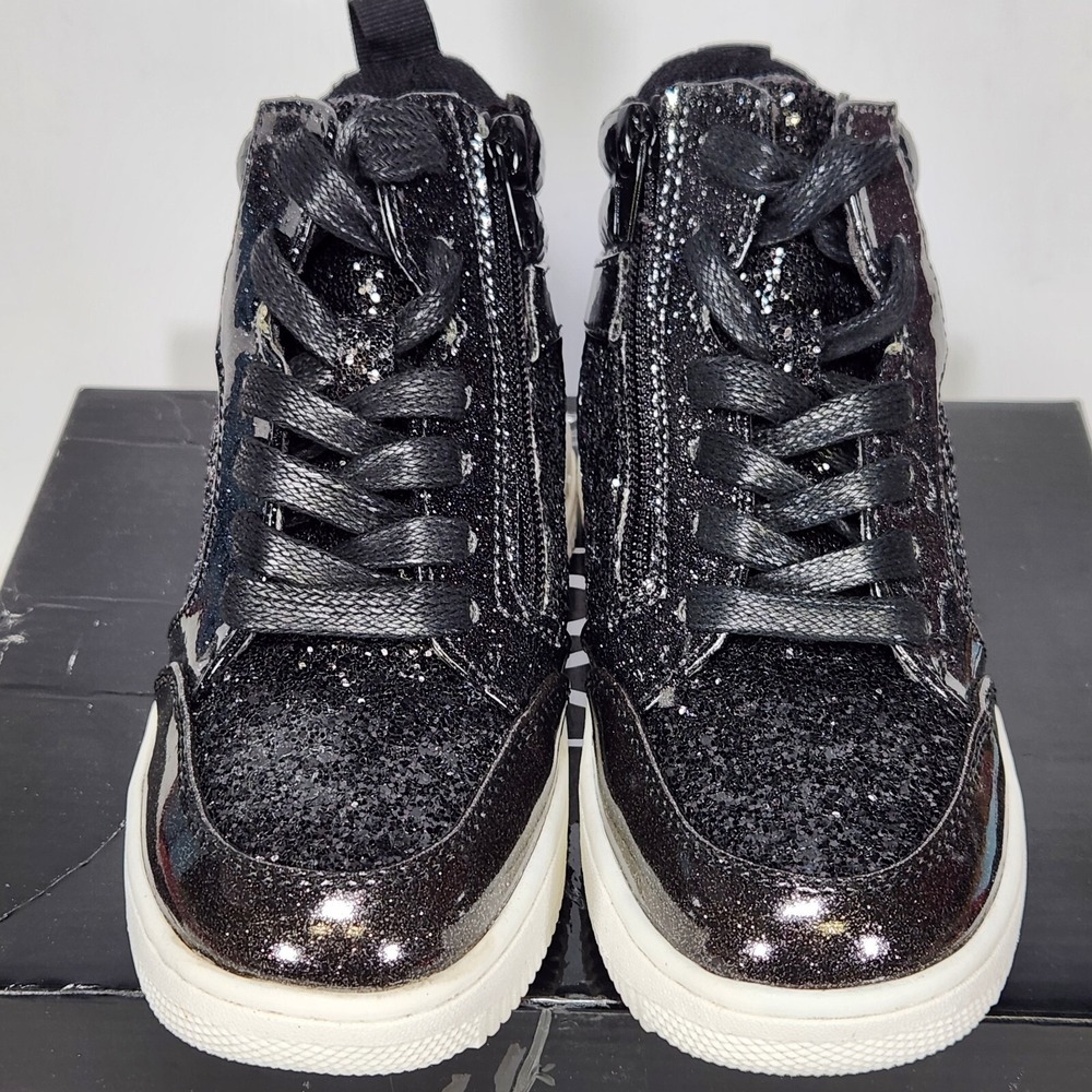 DV Dolce Vita Delrosa Girls Black Glitter High Top Sneakers Size 12 - Picture 6 of 10